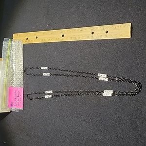 Long black and white chain 44"